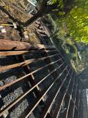 wooden deck structure under construction